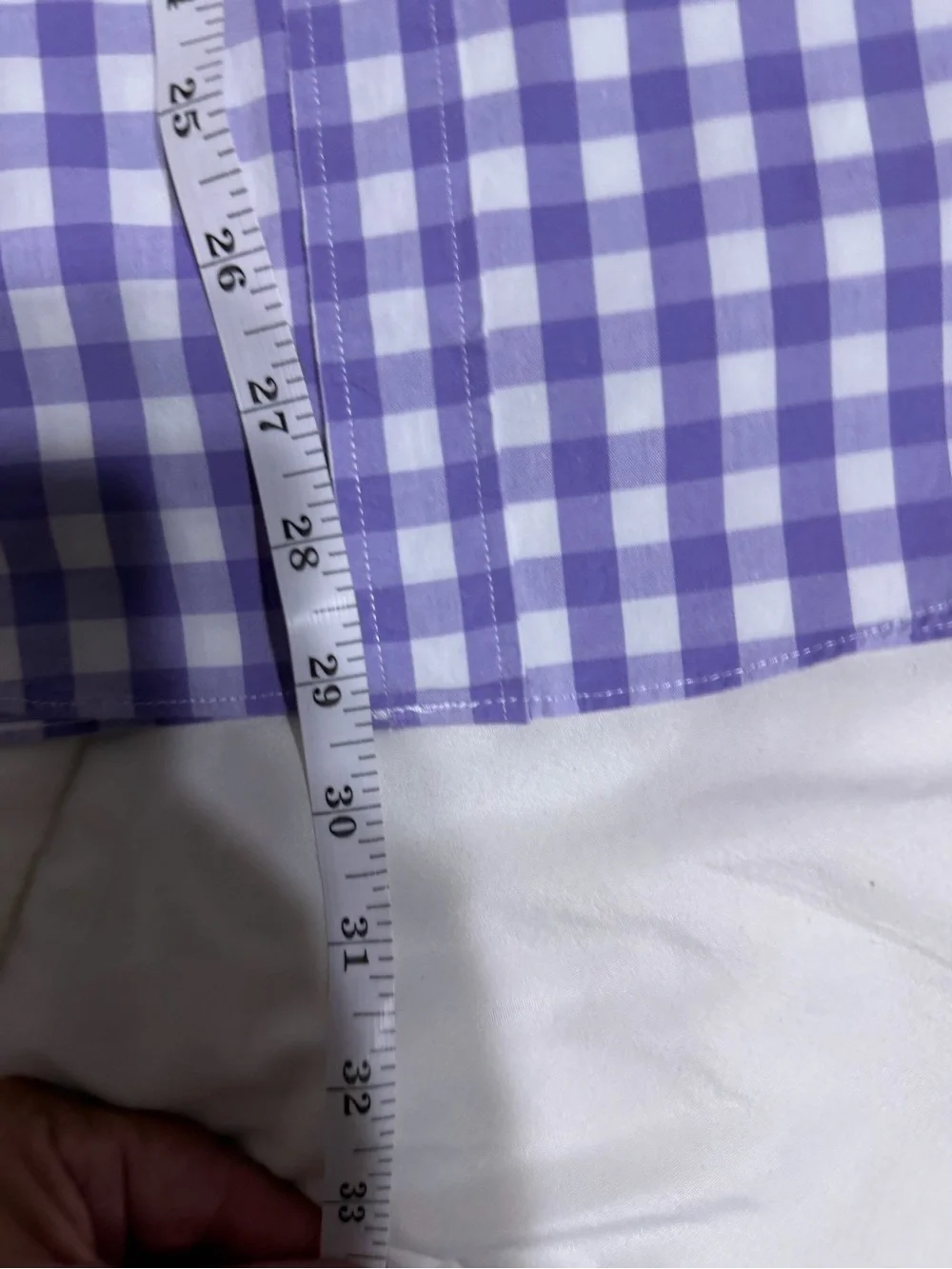 J. Crew Men's Lavender and White Gingham Button-Down Shirt